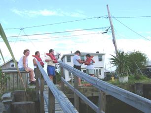 Racers at the top of the dock